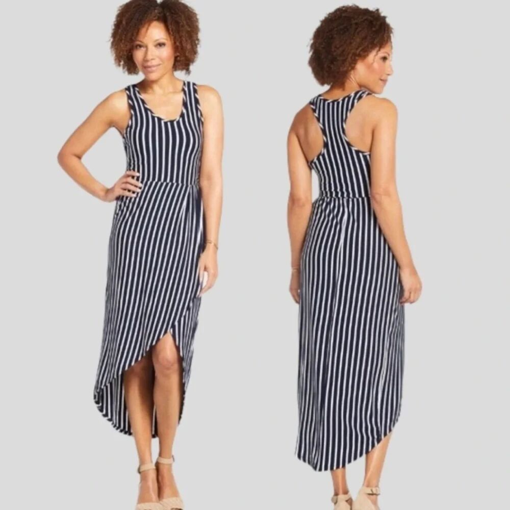 Sunday in Brooklyn Cecilia Striped Midi Dress Evereve Size XL